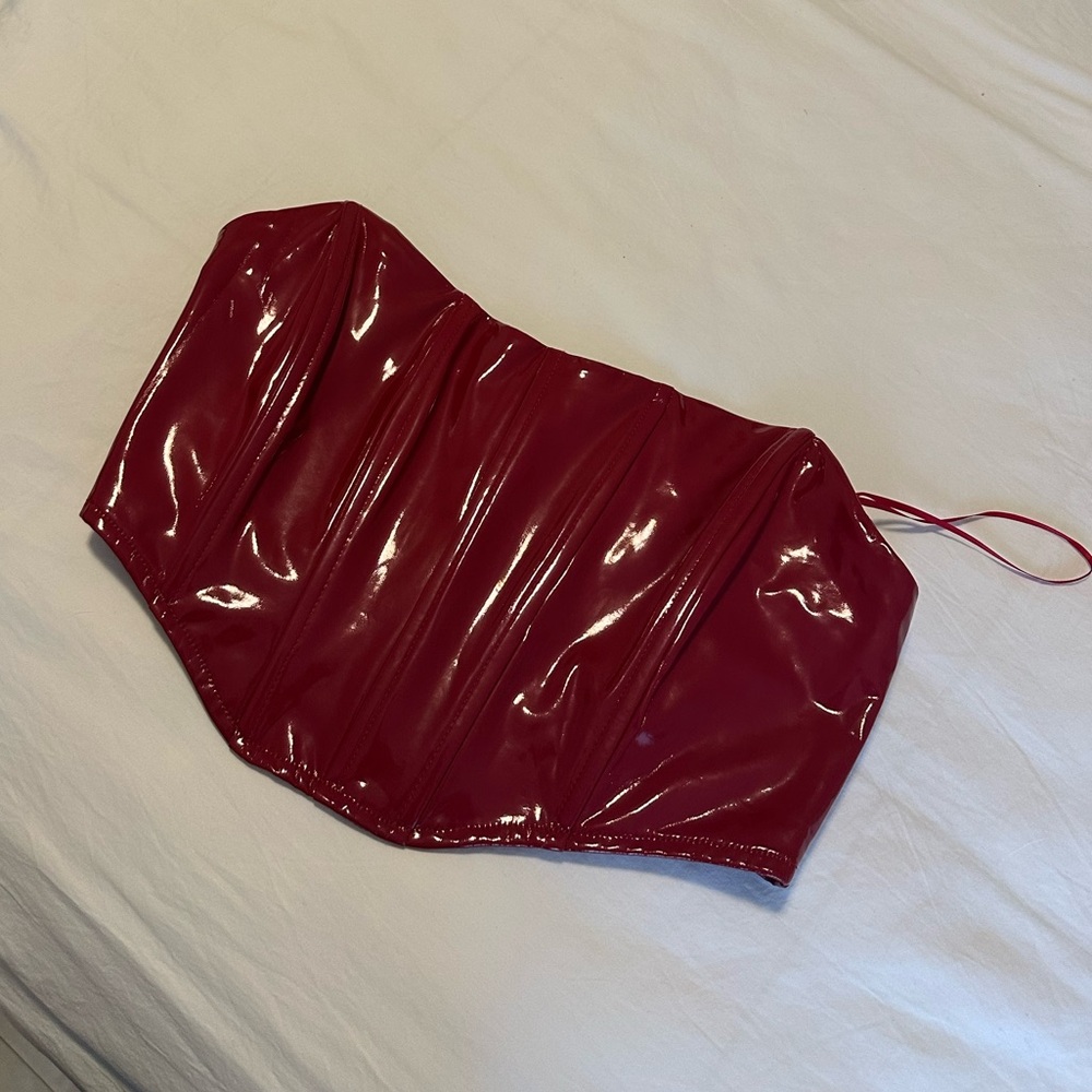 Garage corset red « leather »